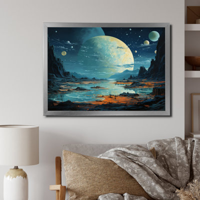 Paysage moderne de la planète Pluton sur toile