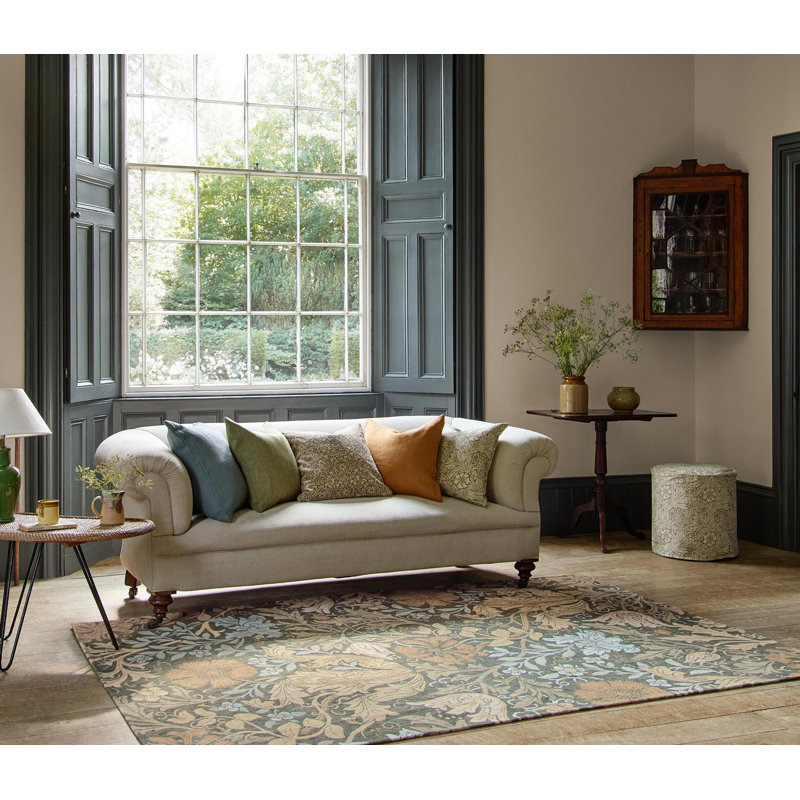 Floral Area Rug in Gold, Rectangle 6'7" x 9'2"