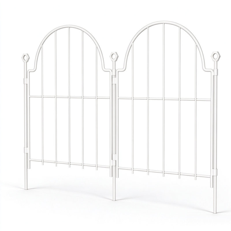 Clôture de jardin décorative blanche en L 16,9 po x H 12,5 po pour animaux 8 po (paquet)