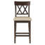 Chaises de salle à manger à hauteur de comptoir 2 pièces, brun foncé, double, siège rembourré en tissu pour paire de chaises brunes, expérience douillette