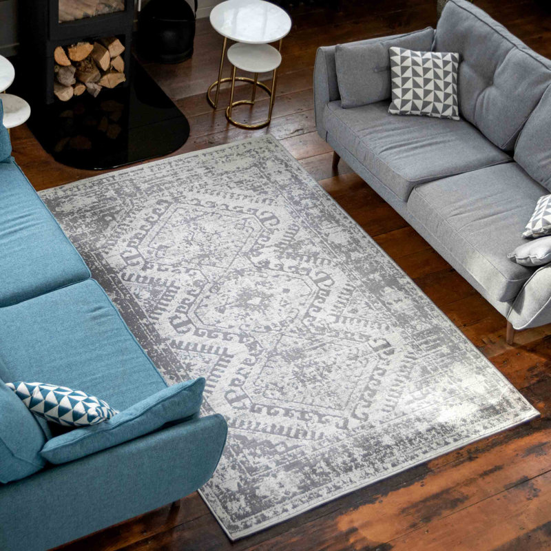 Izzie Machine Woven Grey Indoor Rug, Rectangle 120 x 170cm