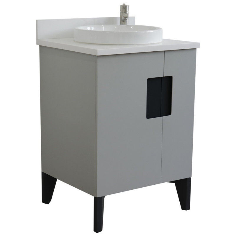 Ensemble de meuble-lavabo simple 25 po, Gris clair
