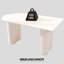Table de salle à manger de 63 pouces crème moderne pour 4 repas de 8 à 8 personnes, table d'appoint irrégulière, pieds ronds épais en forme de vague et rassemblements de surface faciles à nettoyer, assemblage pratique