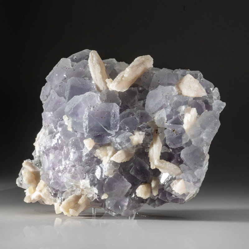 Blue Fluorite with Calcite Crystal from Hunan Province, China