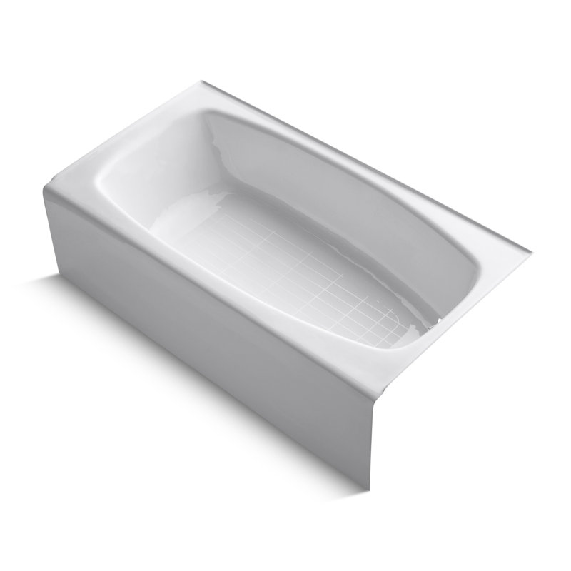 Dynametric Alcove 60" x 32" Soaking Bathtub, Blanc, Left