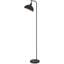 Lampe sur pied suspendue en métal noir avec abat-jour en forme de dôme, 156 cm de hauteur