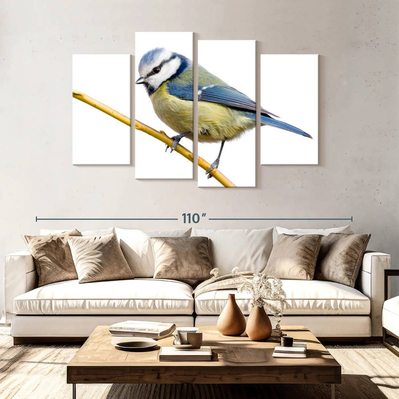 Brampt Feathery Blue Tit, 54" H x 84" W