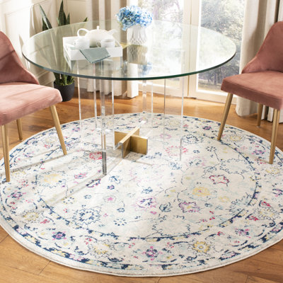 Christa Oriental Light Gray/Fuchsia Area Rug