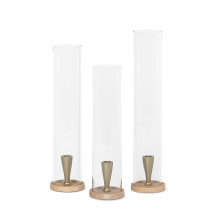 Glass Candlestick, Travertine