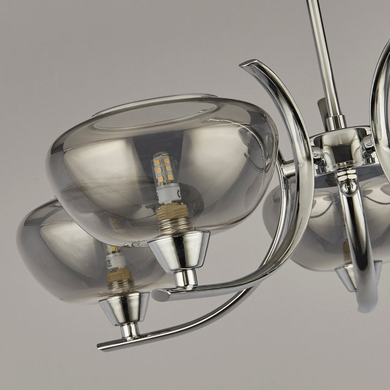 Glass Semi Flush Mount, 5 Lights