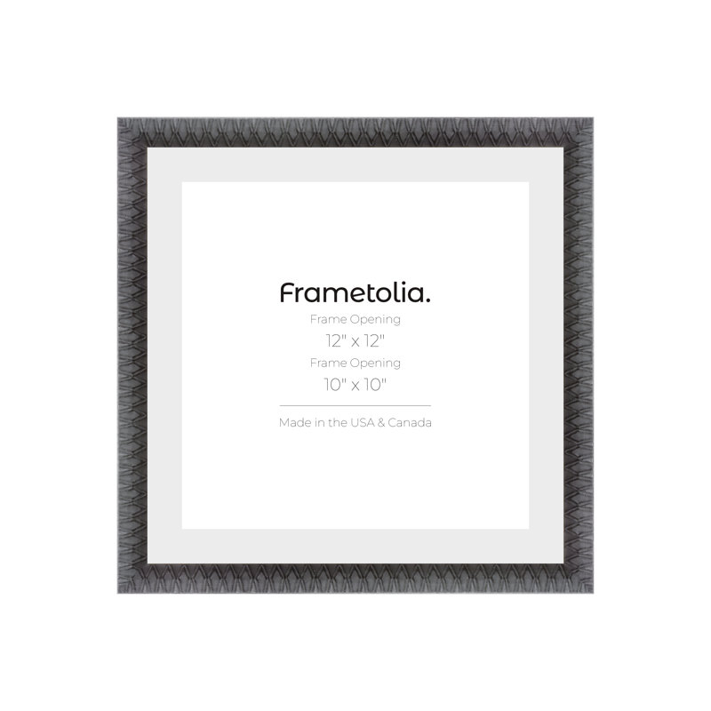 Cadre mural Frametolia Art Deco - largeur 7/8 po - passe-partout étroit, 12 po x 12 po, Noir