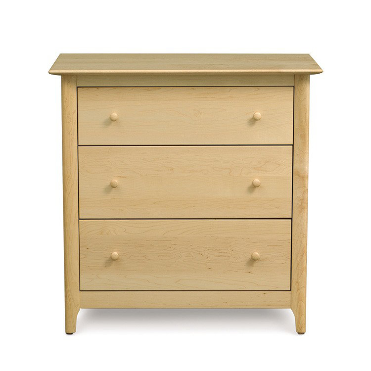 Sarah 3 - Drawer Solid Wood Dresser, Saddle Cherry