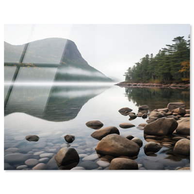 Foggy Peaks Travel Photography Acrylic Print by Notoriart
