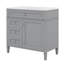 Meuble-lavabo de 36 po avec lavabo supérieur, armoire de rangement moderne avec 2 tiroirs et un tiroir basculant-116830614