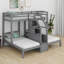 Twin Over Twin & Twin Bunk Bed With Built-In Staircase And Storage Drawer