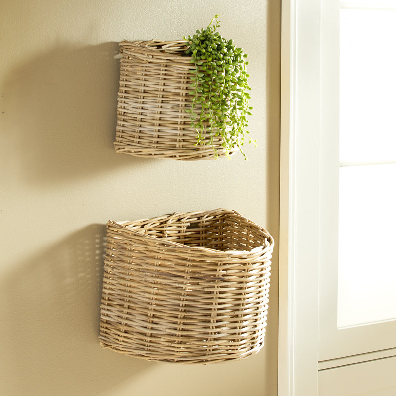 Nelda Handmade Seagrass Basket With Handles - Set of 2