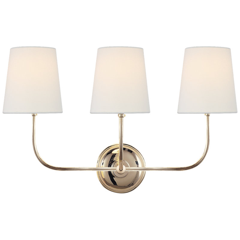 Thomas O'Brien Vendome 3 - Light Armed Sconce, Polished Nickel, Fabric