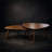 Triangular 2-Piece Walnut Wood Nesting Table