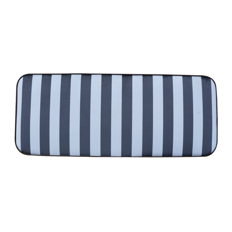 Mr.M Polyester Blend Upholstered Bench, Graphite, Grey