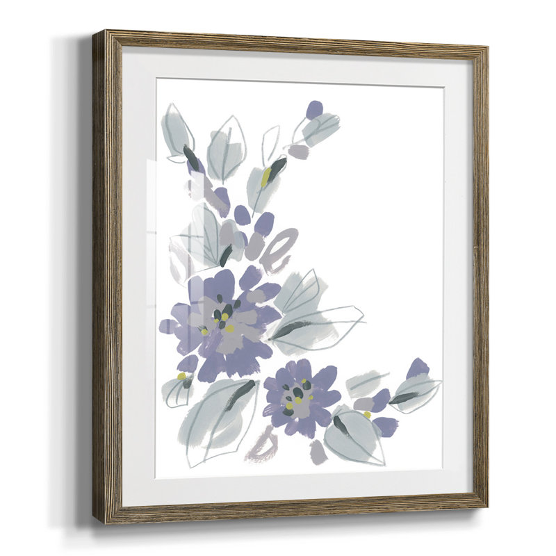 «Interlocking Melody II», reproduction encadrée, Papier avec cadre noyer, Blanc