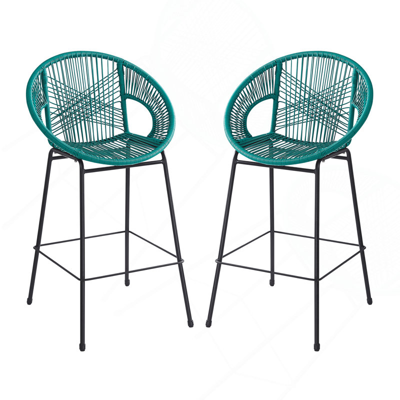 Tabouret de bar d'extérieur bleu sarcelle, Sarcelle