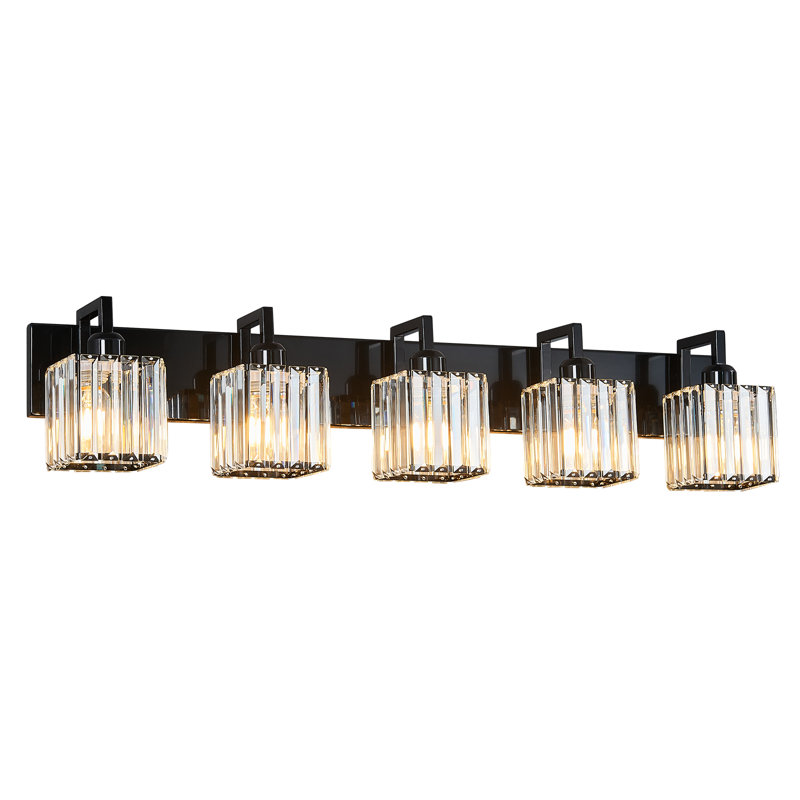 Kyneisha Vanity Light, 5 Lights, Plated Black