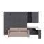 Grand lit escamotable avec canapé, bureau, tablettes et tiroirs-516157471