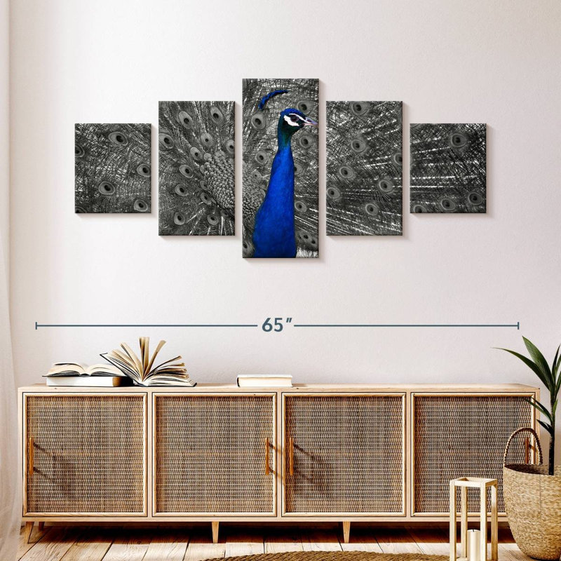 Blue Peacock Pop, 24" H x 55" W