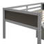 Lit mezzanine simple en bois avec deux boîtes de rangement-597828879