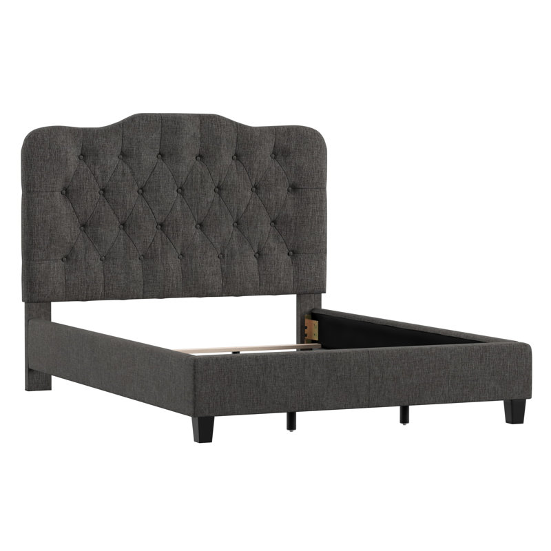 Lit tapissier capitonné Alenushka, Double, Anthracite