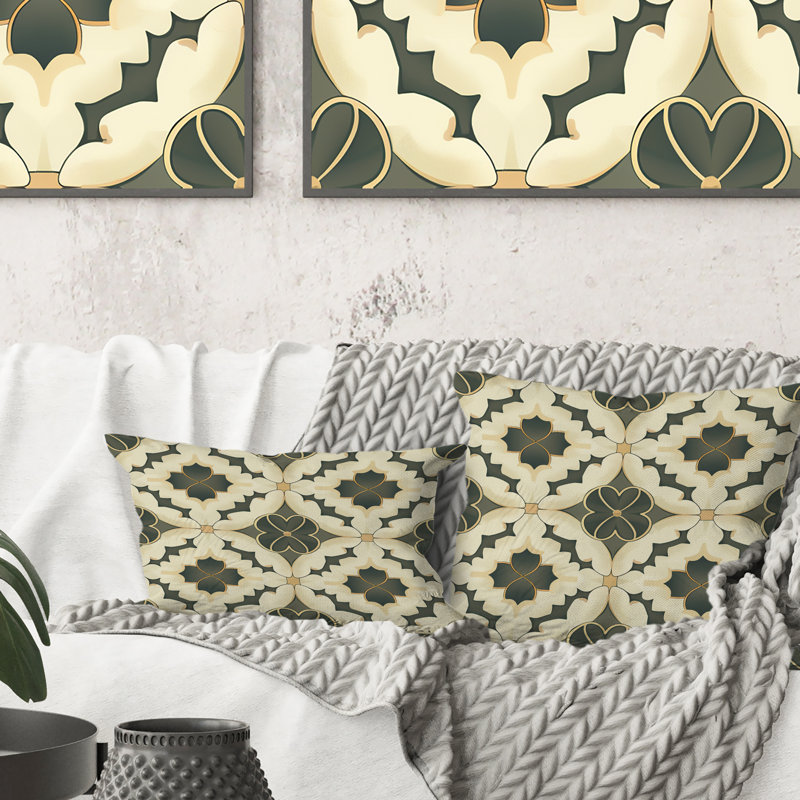 Coussin Beige Modern Trellis I - Modern, H 16 po x l 16 po