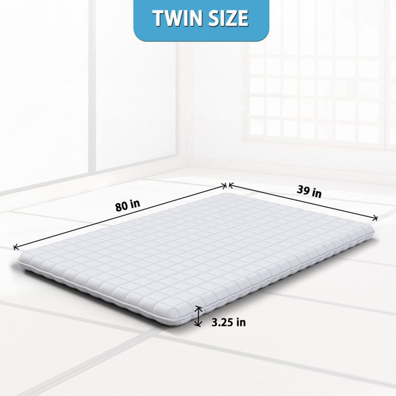 Twin Grey Cotton Shikibuton Floor Mattress