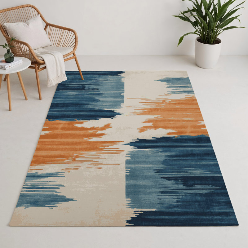 Tapis intérieur et extérieur beige Watercolor, Rectangulaire 3 pi x 5 pi