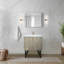 Meuble-lavabo rustique en acacia 30 po X P 20 po D, plateau en quartz blanc et robinet en or rose