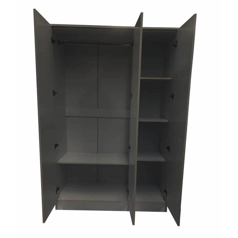 Laaiqah 3 Door Manufactured Wood Wardrobe, Black