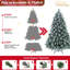 Arbre de Noël artificiel de 4 pi avec feuilles de pin et d'eucalyptus, 404 pointes, conception à charnières, support en métal pour décoration de Noël floqué et feuillage, branches de branches, décoration intérieure
