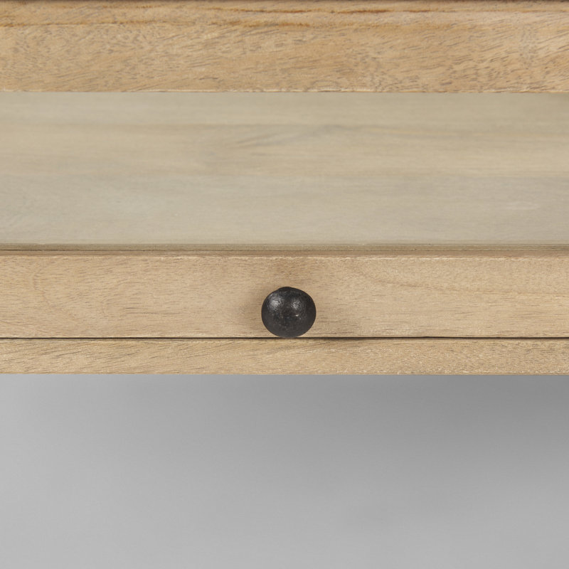 Table basse à 4 pieds avec rangement, 15 po x 49,5 po x 29,5 po, Marron clair, Noir