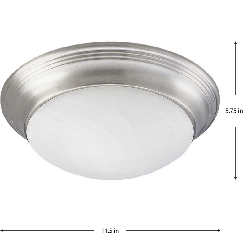 Bomberger Glass Flush Mount, 3 3/4"H x 11 1/2"W x 11 1/2"D, Brushed Nickel
