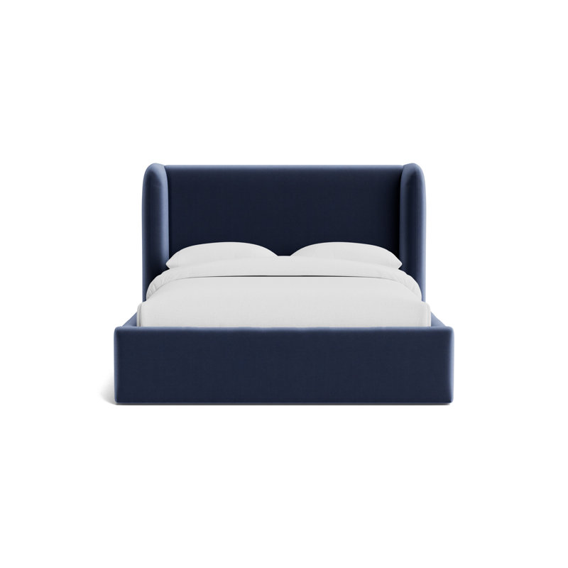 Niles 48 Floating Rail Bed, Queen, Performance Velvet - Indigo