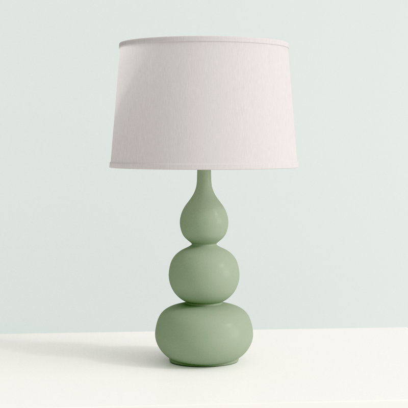 Brankovice Ceramic Table Lamp, Gloss Wythe Blue