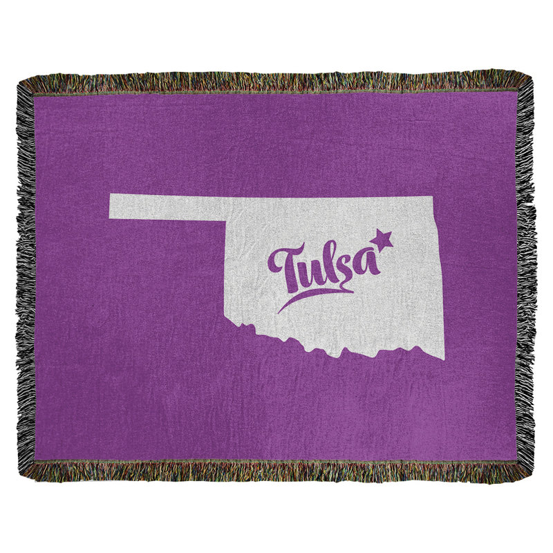 Jeté en coton tissé oklahoma tulsa, l 60 po x L 80 po, Violet