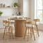 Tabouret tournant 29,5 "avec dossier en bois massif et siège rembourré-410636187-410848292-410848789