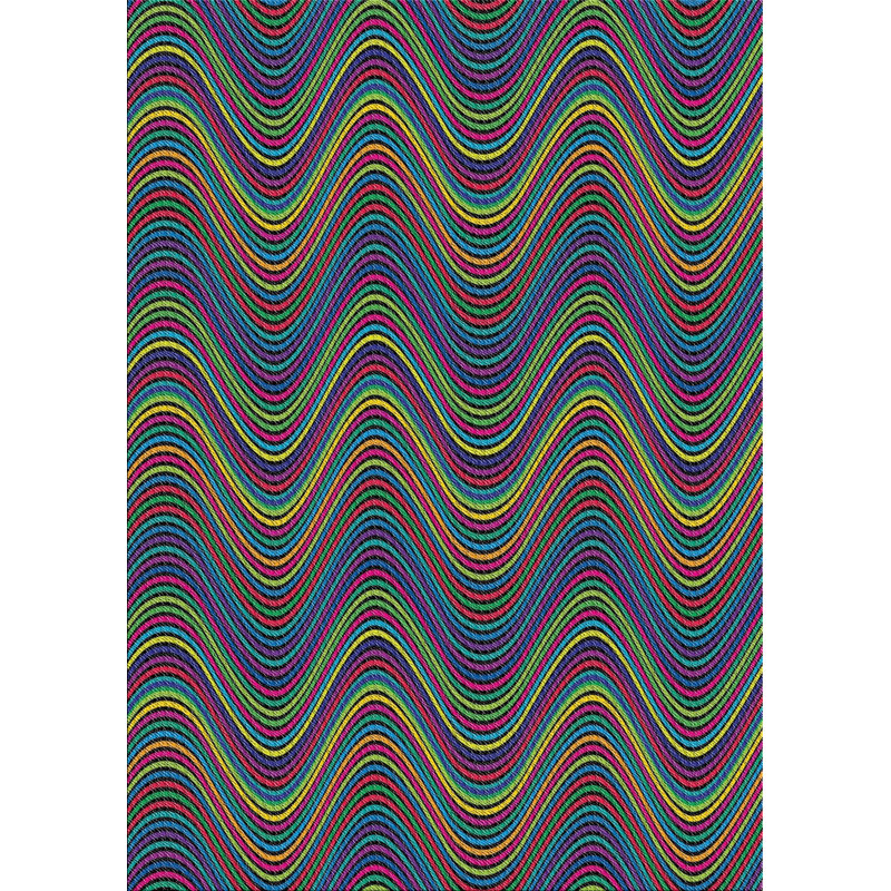 Tapis décoratif bleu Pursley, Rectangle 5 pi x 7 pi