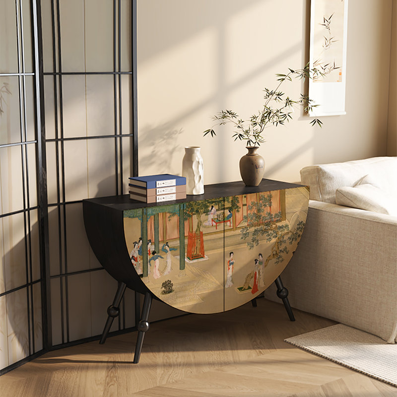 Armoire décorative semi-circulaire, Noir
