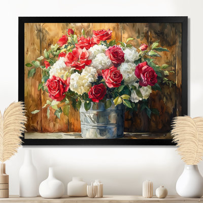 «Barnyard Blossom Arrangement At The Barn II - Assortiment de bouquets», art mural