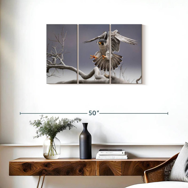 Brampt Peregrine Falcon, 20" H x 33" W