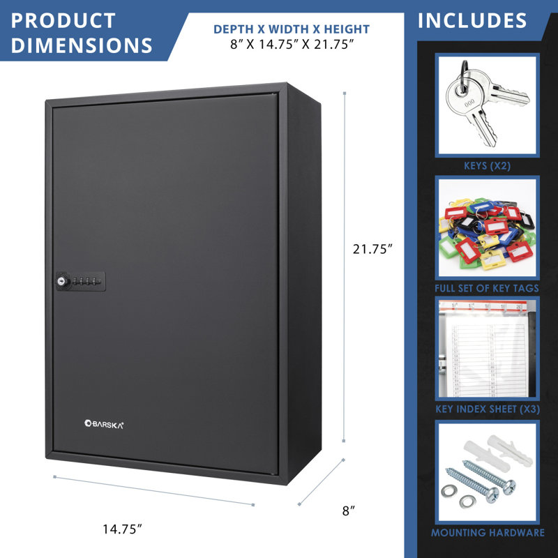 Armoire 300 clés à clé réglable avec serrure à combinaison
