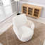 Fauteuil demi-tonneau pivotant Teddy, fauteuil d'appoint pivotant-903799504