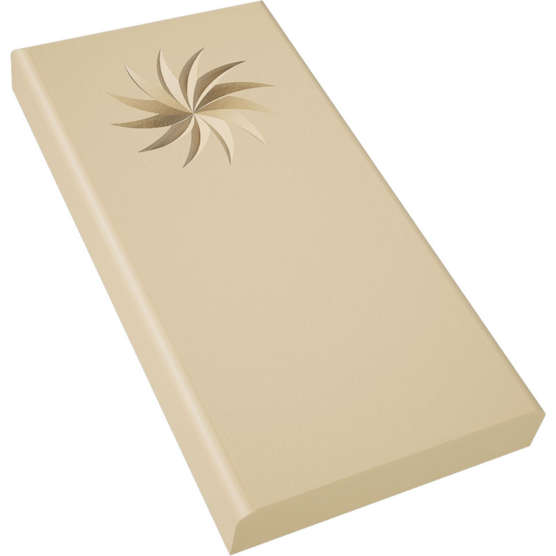 4 1/2"W x 9"H x 1"P, Standard Foster Spiral Signature Urethane Plinth Block With Rounded Edge, Primed Tan