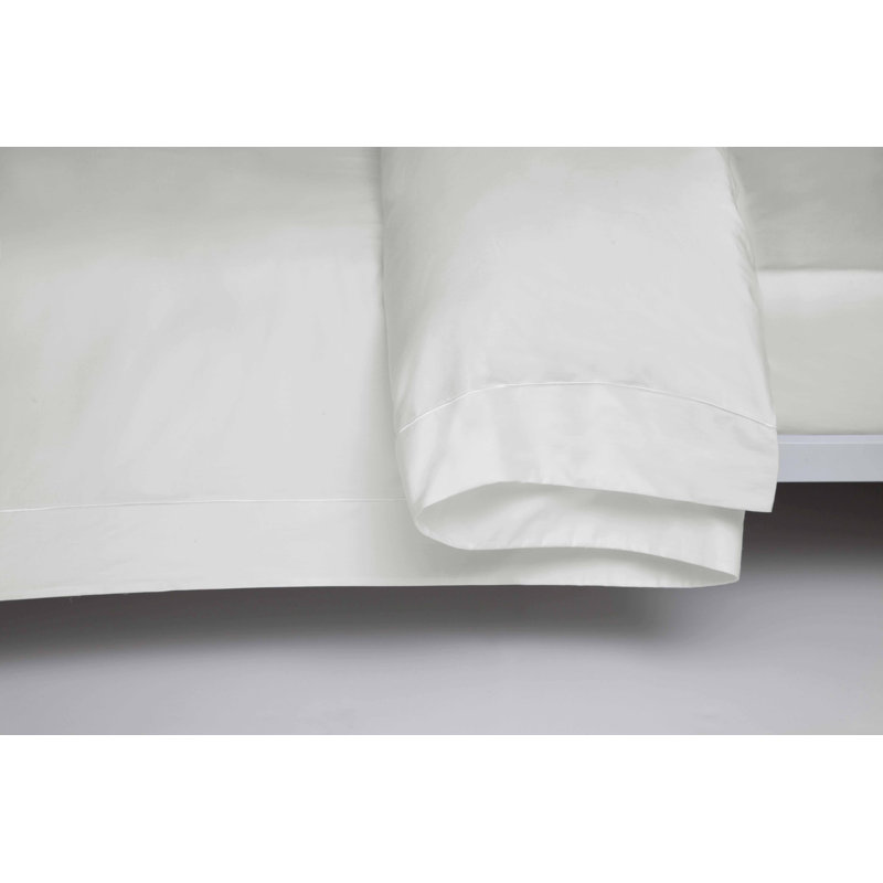 Plain Dye 200 TC Egyptian-Quality Cotton Cotton Solid Colour Duvet Cover, Ivory, Double Duvet Cover